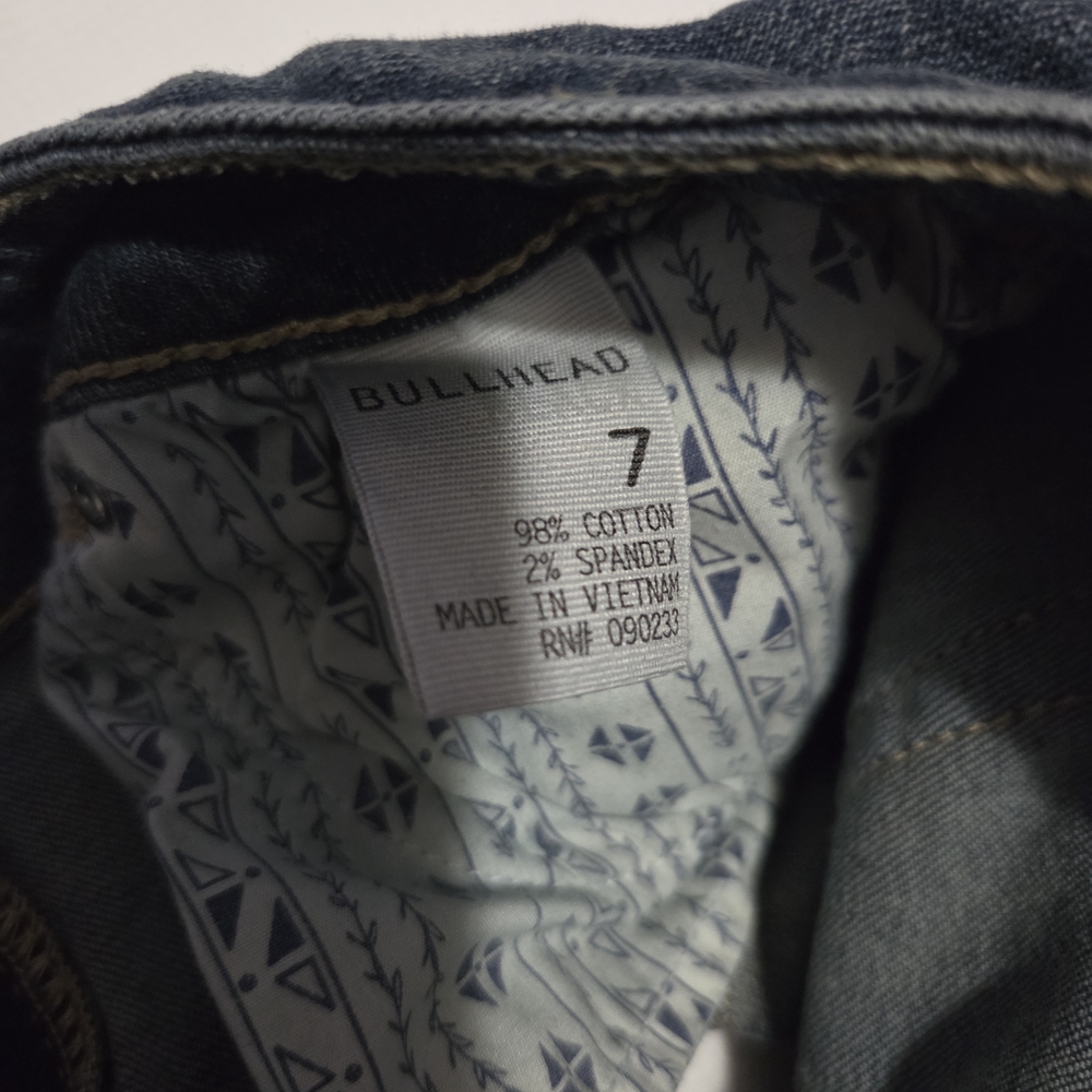 Bullhead Dark Blue Jean Shorts Vtg Ultra Low Rise - Picture 4 of 4